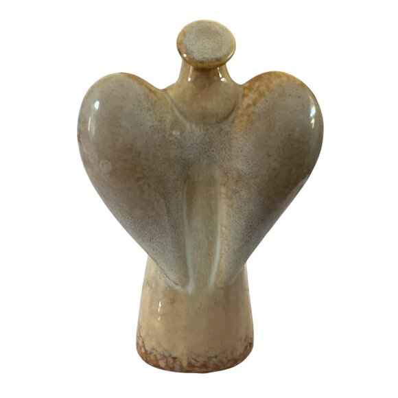 ANGEL Handcrafted Earthenware Pottery 7 1/4" High Blank Face Simple Elegant - Picture 3 of 6